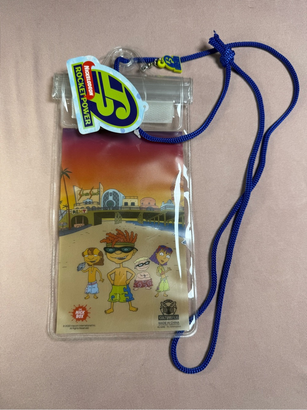Nickelodeon Rocket Power Clear Plastic ID Badge Holder Blue Lanyard NWT